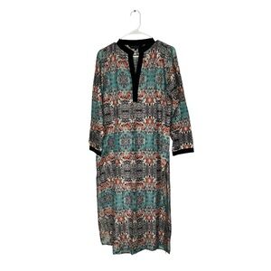 RANGOLI Elegant Long Sleeve Patterned Dress